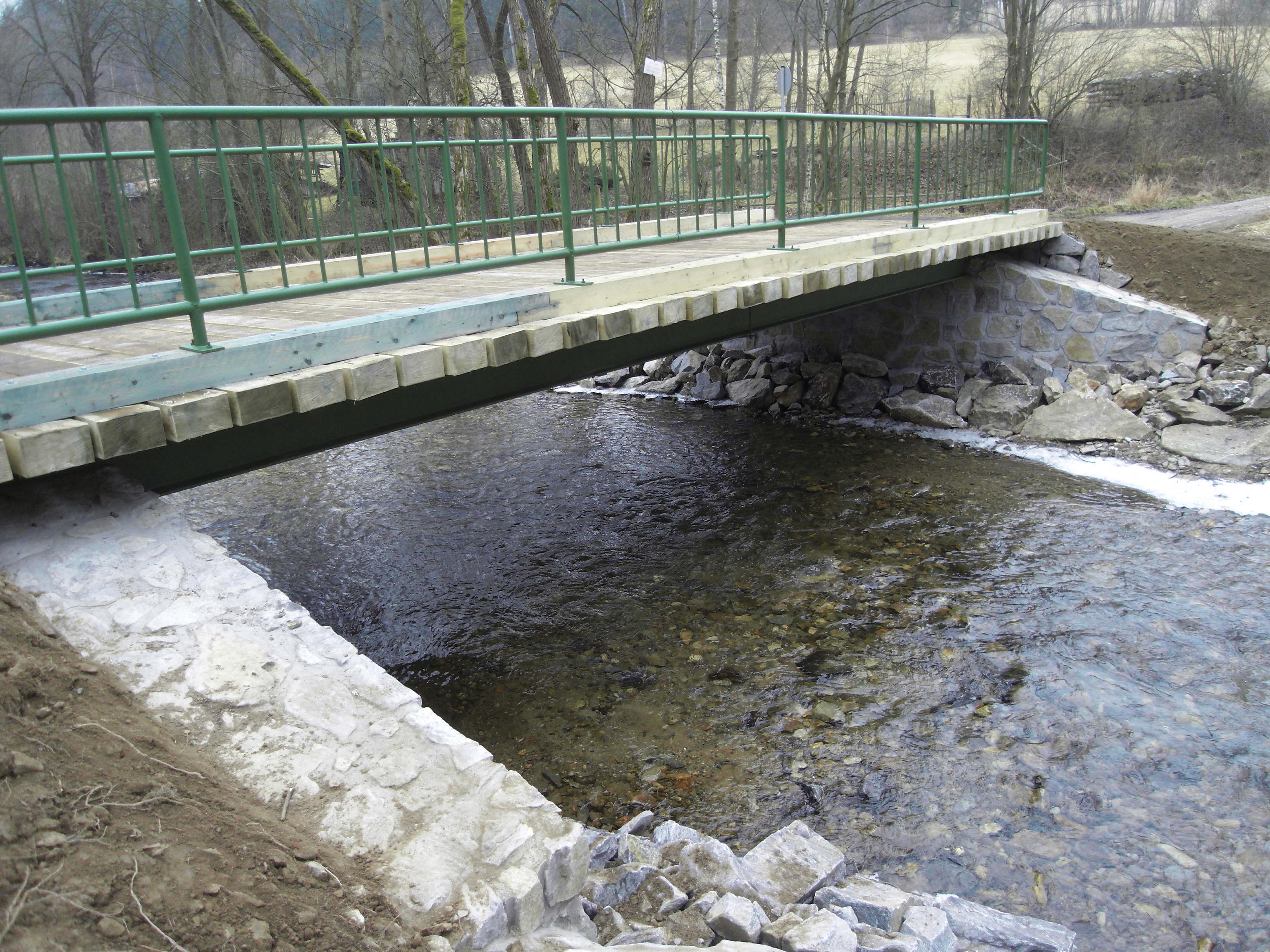 Stavba mostu Spůlka - Wegen- en bruggenbouw